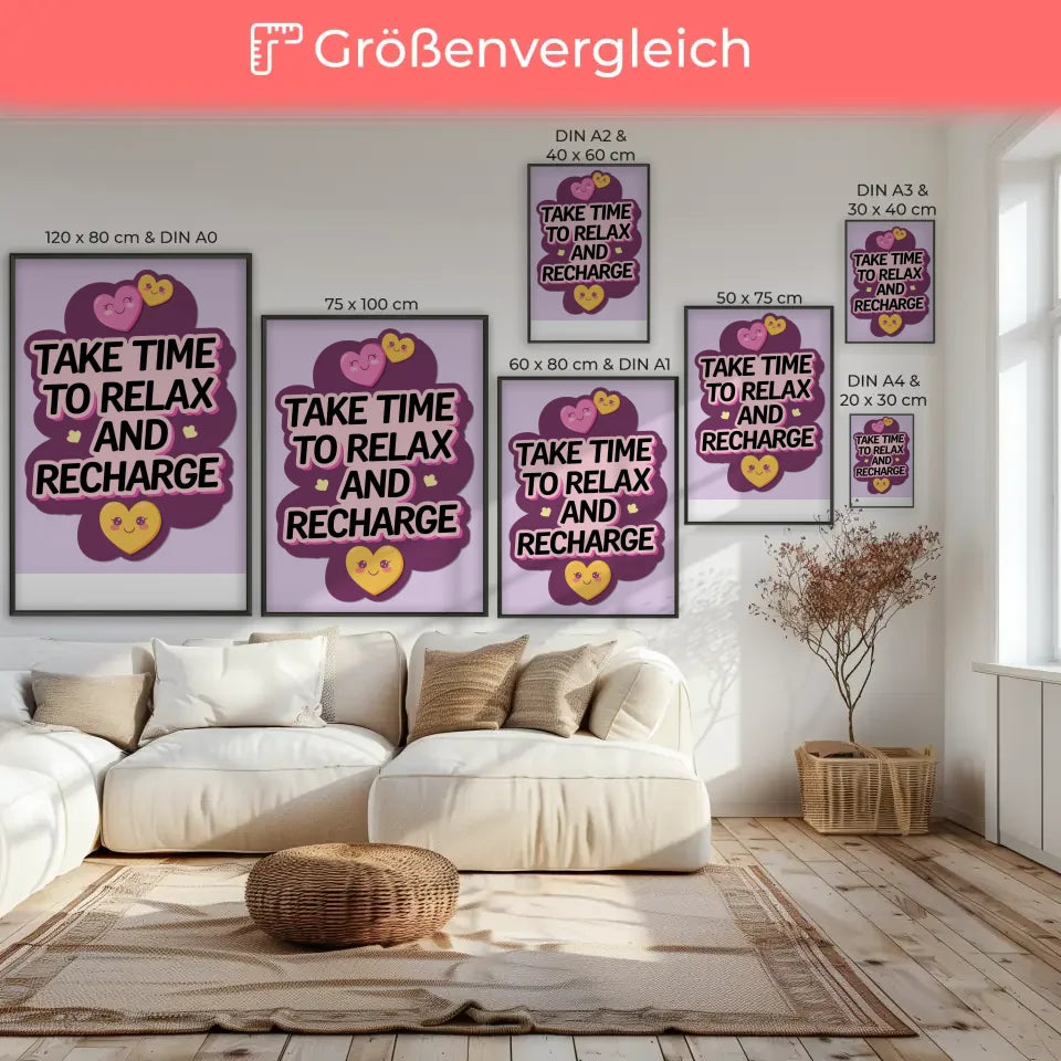 Motivierendes Poster zur Selbstfürsorge mit fröhlichem Design 7