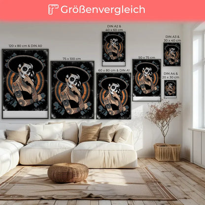 Chicano Stil Poster mit auffälliger Frauenillustration 7