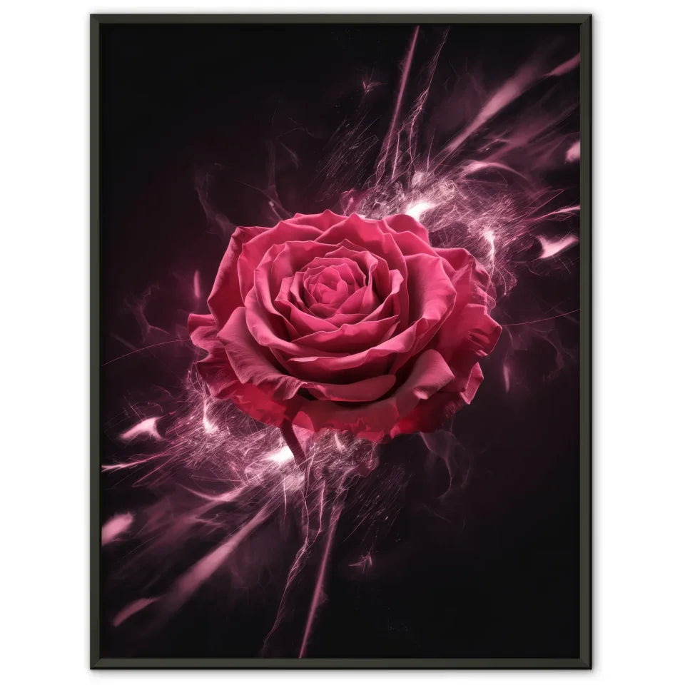Leuchtende rote Rose Poster mit funkelnden Effekten für jede Wand 1