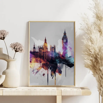 Poster London Big Ben minimalistisches Aquarell Kunst