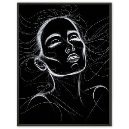 Poster der weiblichen Modeillustration in Schwarz Weiß 1