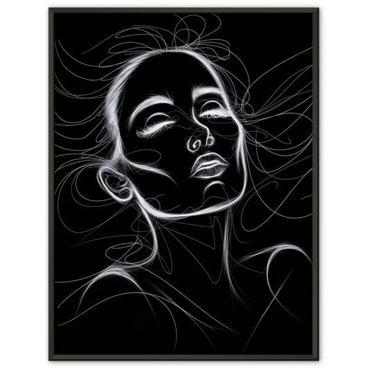 Poster der weiblichen Modeillustration in Schwarz Weiß 1