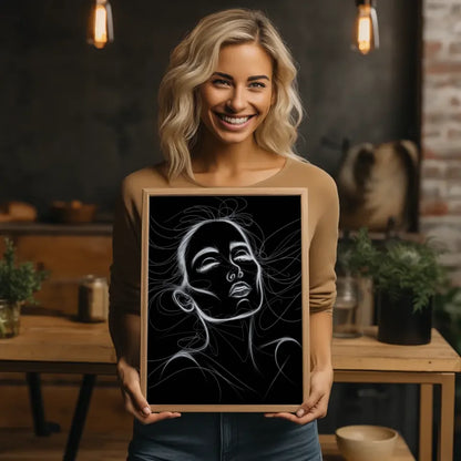 Poster der weiblichen Modeillustration in Schwarz Weiß 2
