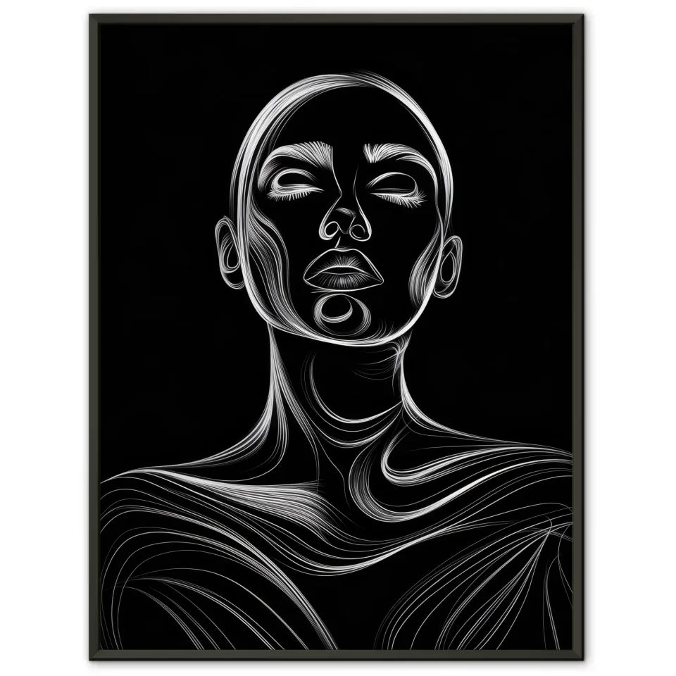 Poster mit filmischer Modeillustration einer entspannten Frau 1