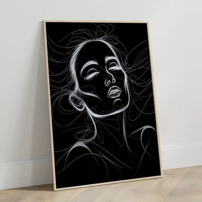 Poster der weiblichen Modeillustration in Schwarz Weiß 3