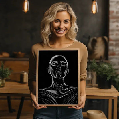 Poster mit filmischer Modeillustration einer entspannten Frau 2