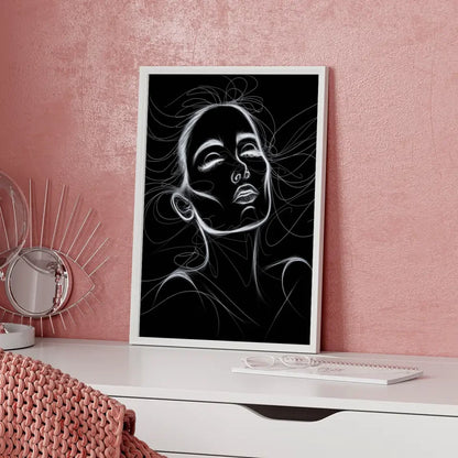 Poster der weiblichen Modeillustration in Schwarz Weiß 5