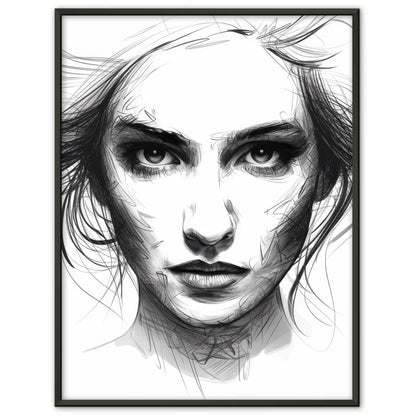 Kunstvoller Poster einer Frau in Schwarz-Weiß 1