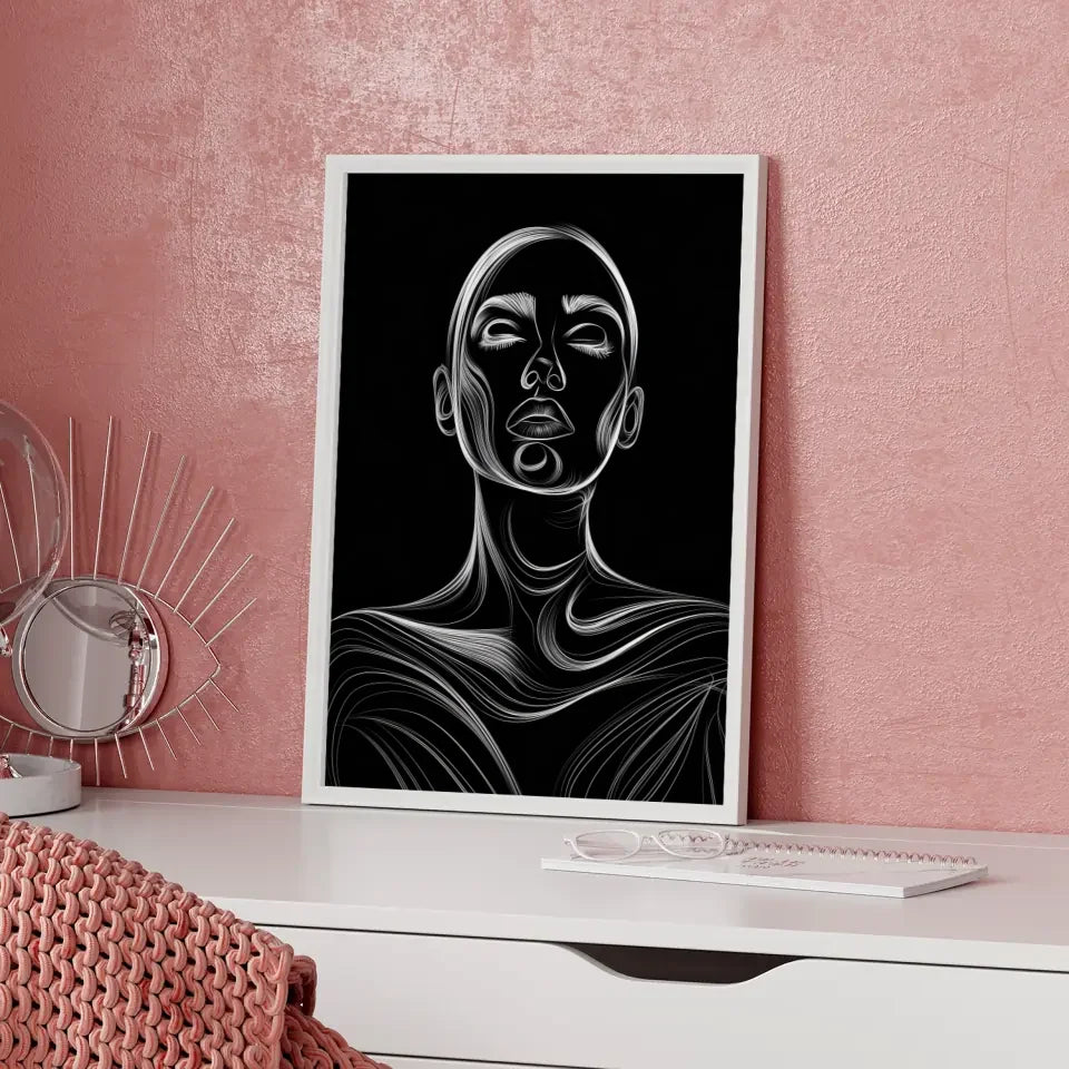 Poster mit filmischer Modeillustration einer entspannten Frau 5