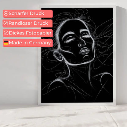Poster der weiblichen Modeillustration in Schwarz Weiß 6