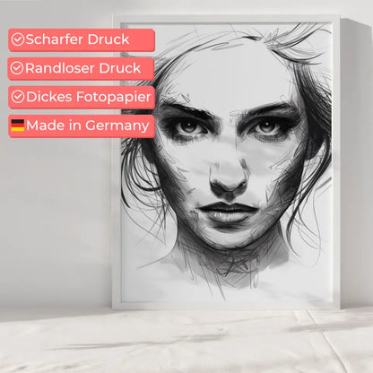 Kunstvoller Poster einer Frau in Schwarz-Weiß 6