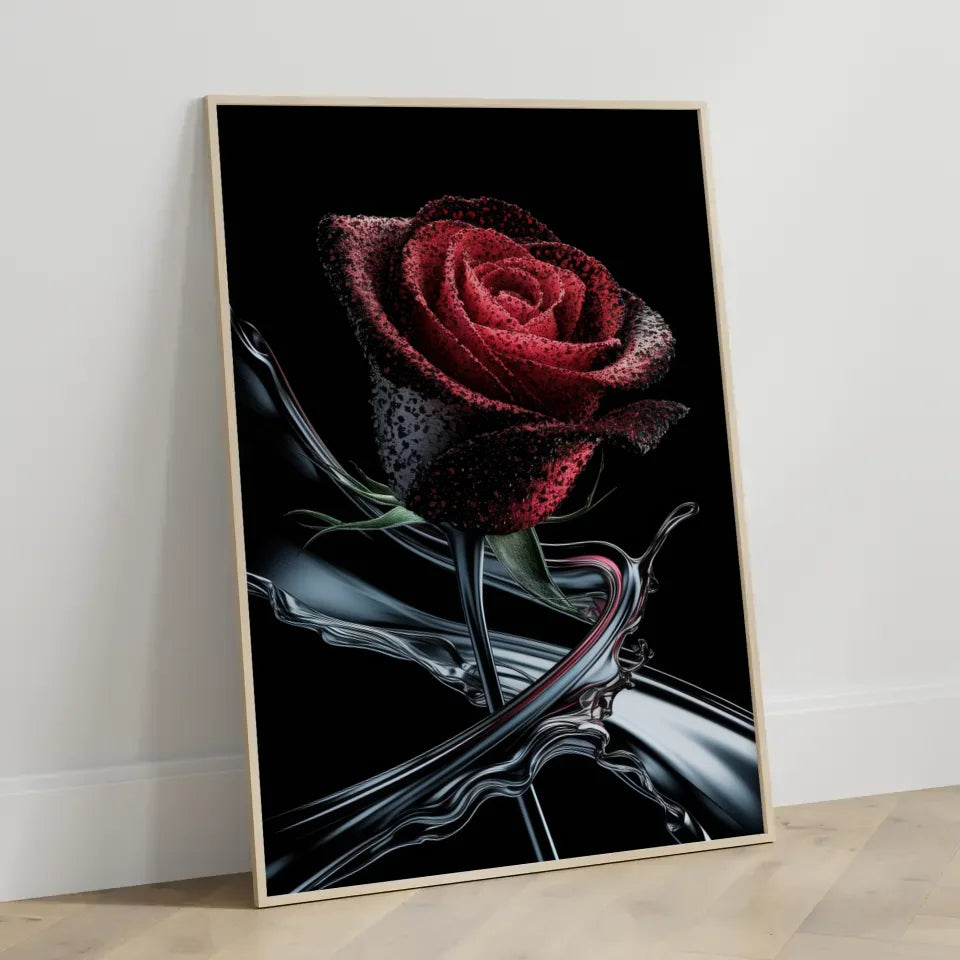 Abstrakte Rose Poster mit Farben und Lichtspielen 3