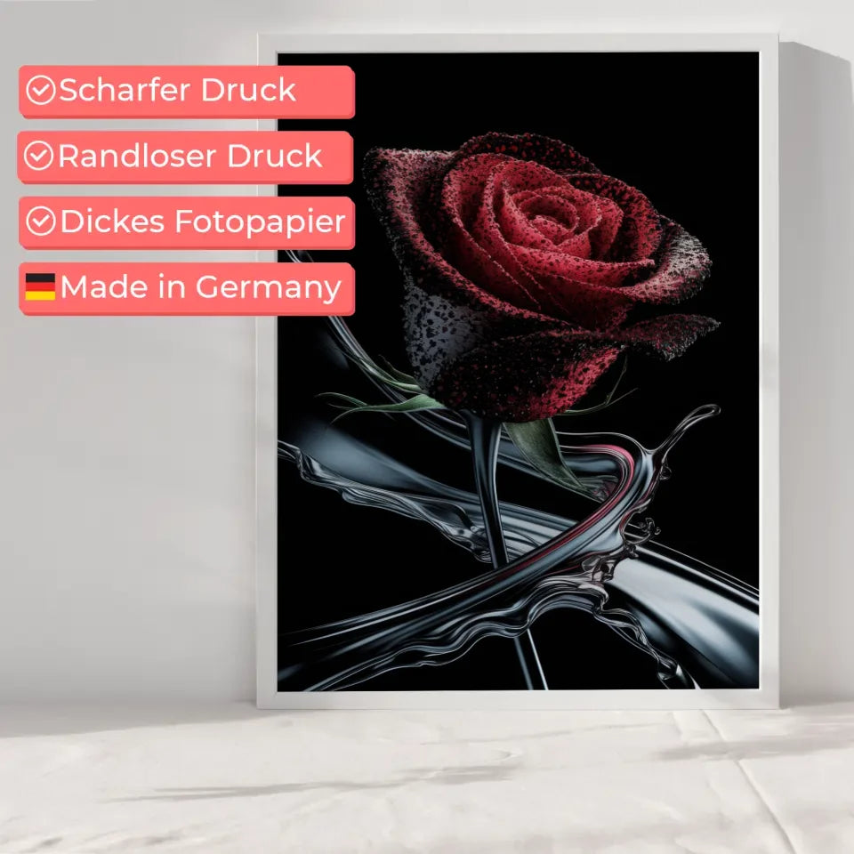 Abstrakte Rose Poster mit Farben und Lichtspielen 6