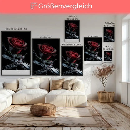 Abstrakte Rose Poster mit Farben und Lichtspielen 7