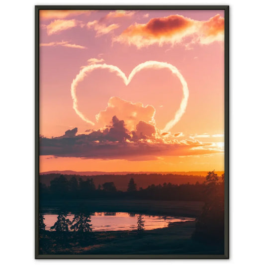 herzformen wolken poster romantischer sonnenuntergang Liebe & Herzen Poster 1