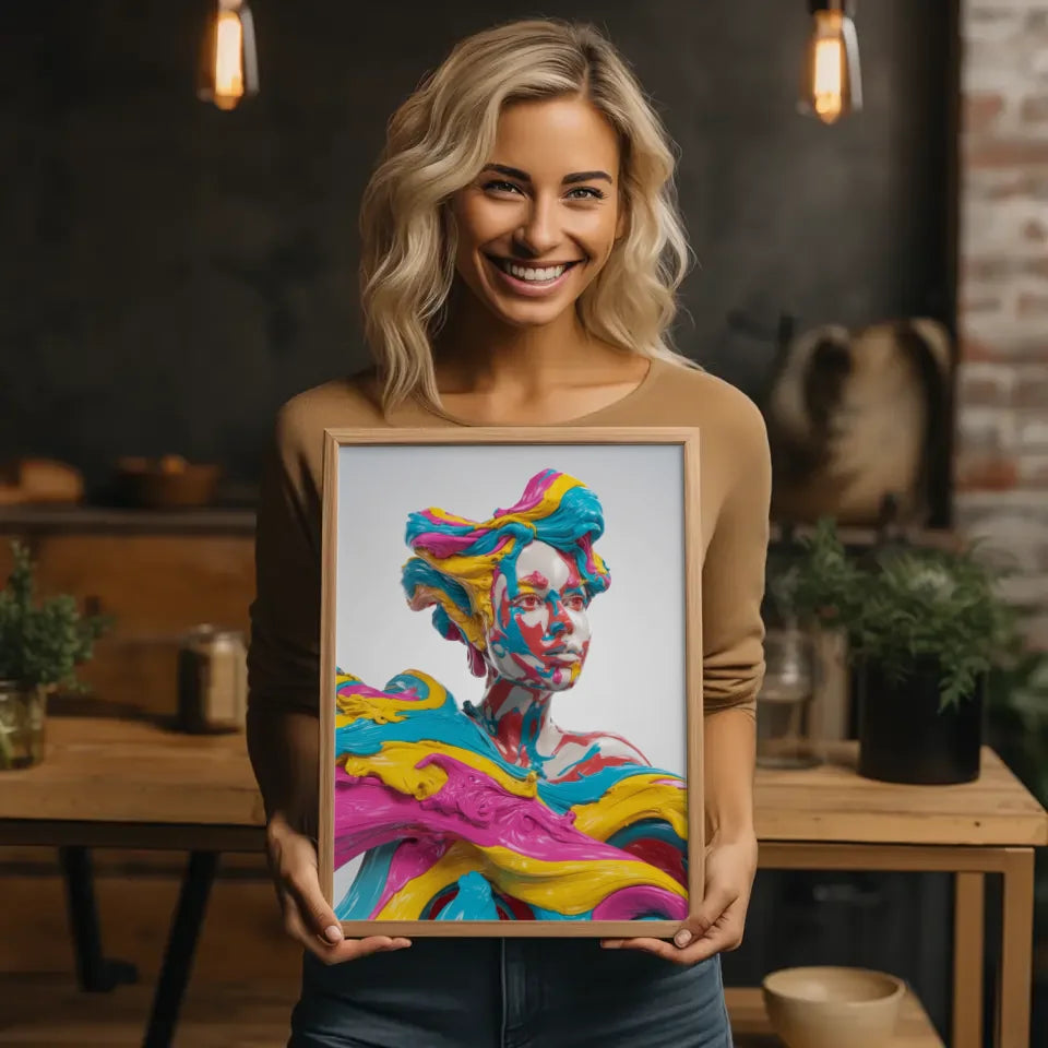 Abstrakte Frau Poster in lebendigen Farben kaufen 2