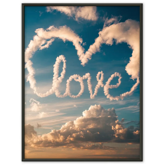 poster mit wolken und dem wort liebe im magischen fotodesign Liebe & Herzen Poster 1