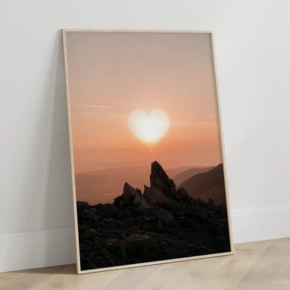 Herz Sonnenuntergang Landschaft Poster für dein Zuhause 3