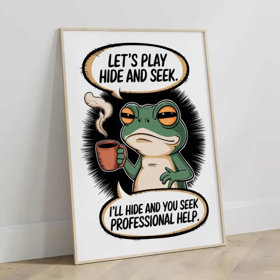 Witziger Poster Chibi-Frosch mit Spruch 3