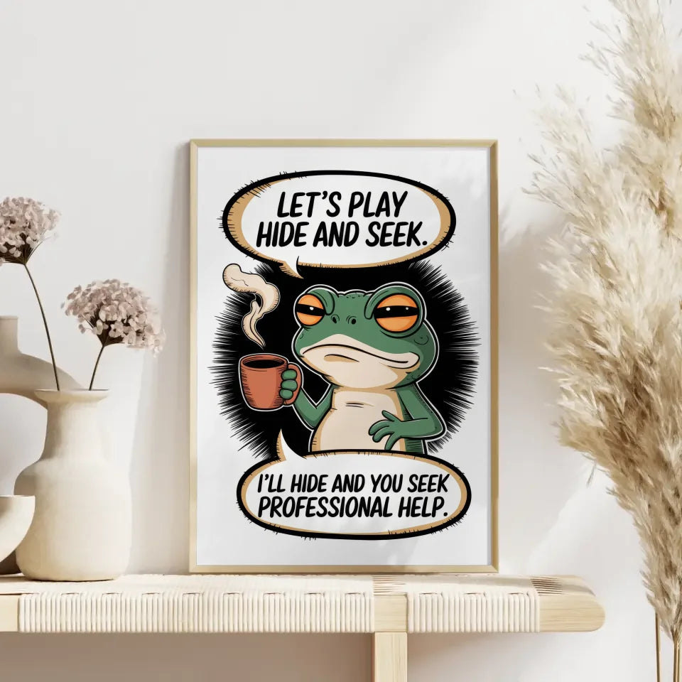 Witziger Poster Chibi-Frosch mit Spruch 4