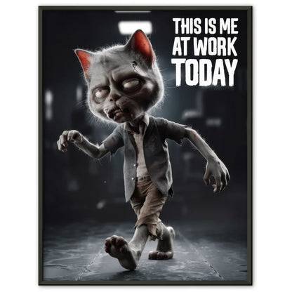Poster der schlafwandelnden Zombiekatze mit Humor und Details 1
