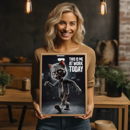Poster der schlafwandelnden Zombiekatze mit Humor und Details 2