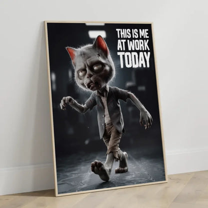 Poster der schlafwandelnden Zombiekatze mit Humor und Details 3
