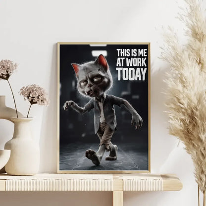 Poster der schlafwandelnden Zombiekatze mit Humor und Details 4