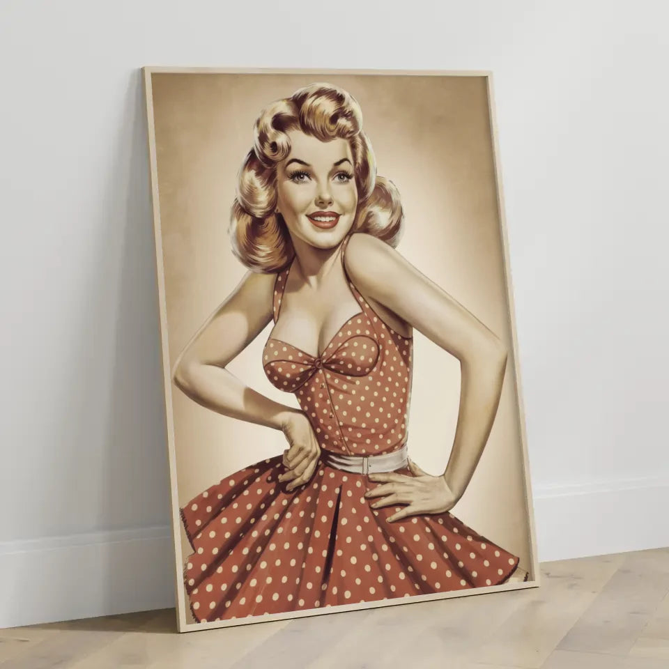 Vintage Poster Pin-up Girl aus den 1950er Jahren