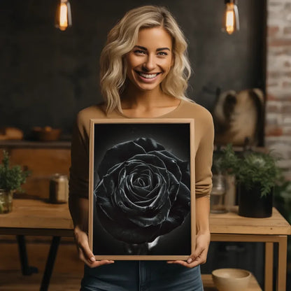 Schwarze Rose Poster mit geheimnisvollem Glanz