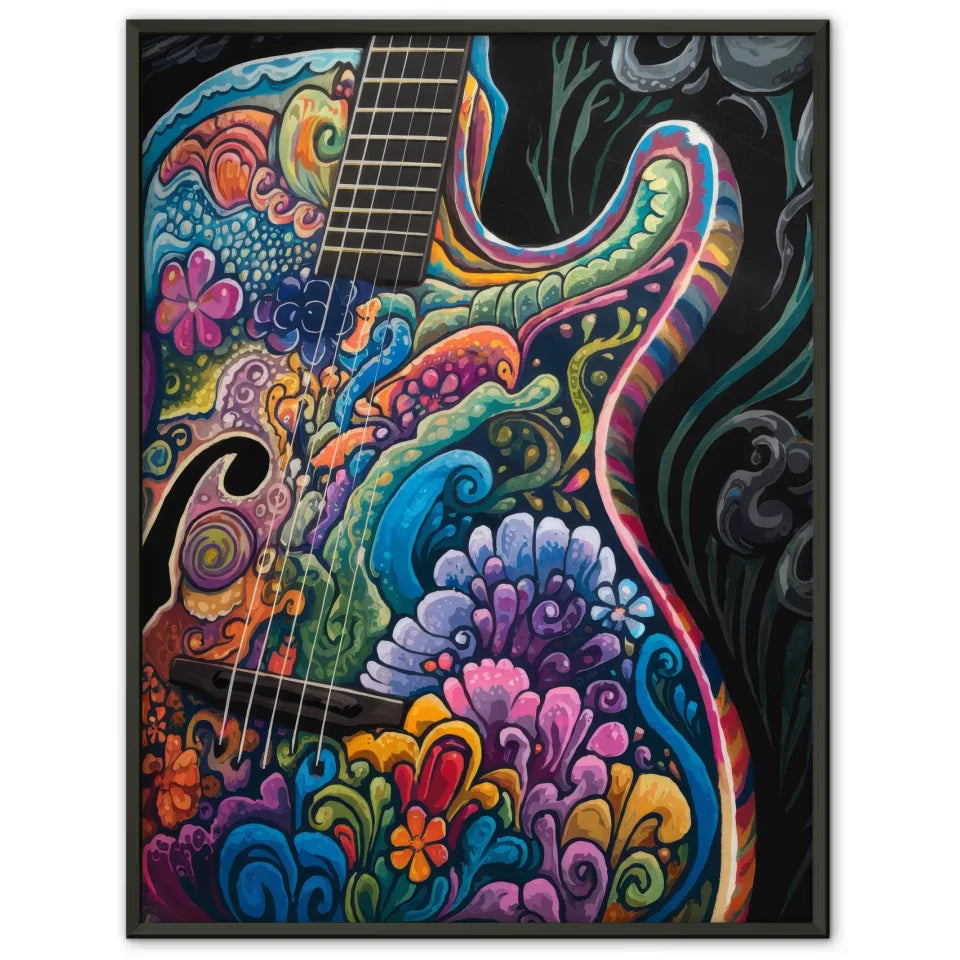 Bunte Gitarre Poster mit künstlerischen Mustern E-Gitarre 1