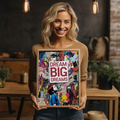Bunter Poster Traum mit Graffiti und Inspirationsspruch 2