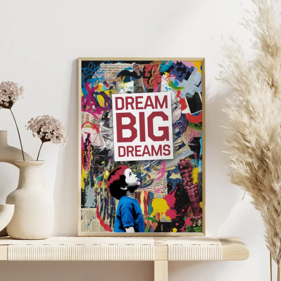 Bunter Poster Traum mit Graffiti und Inspirationsspruch 4