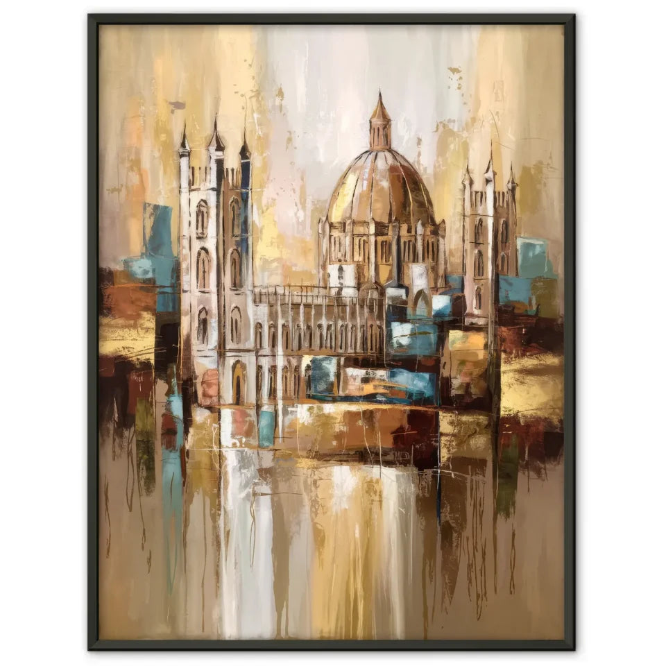 Abstraktes Canterbury Poster mit harmonischen Farben und Bewegung 1