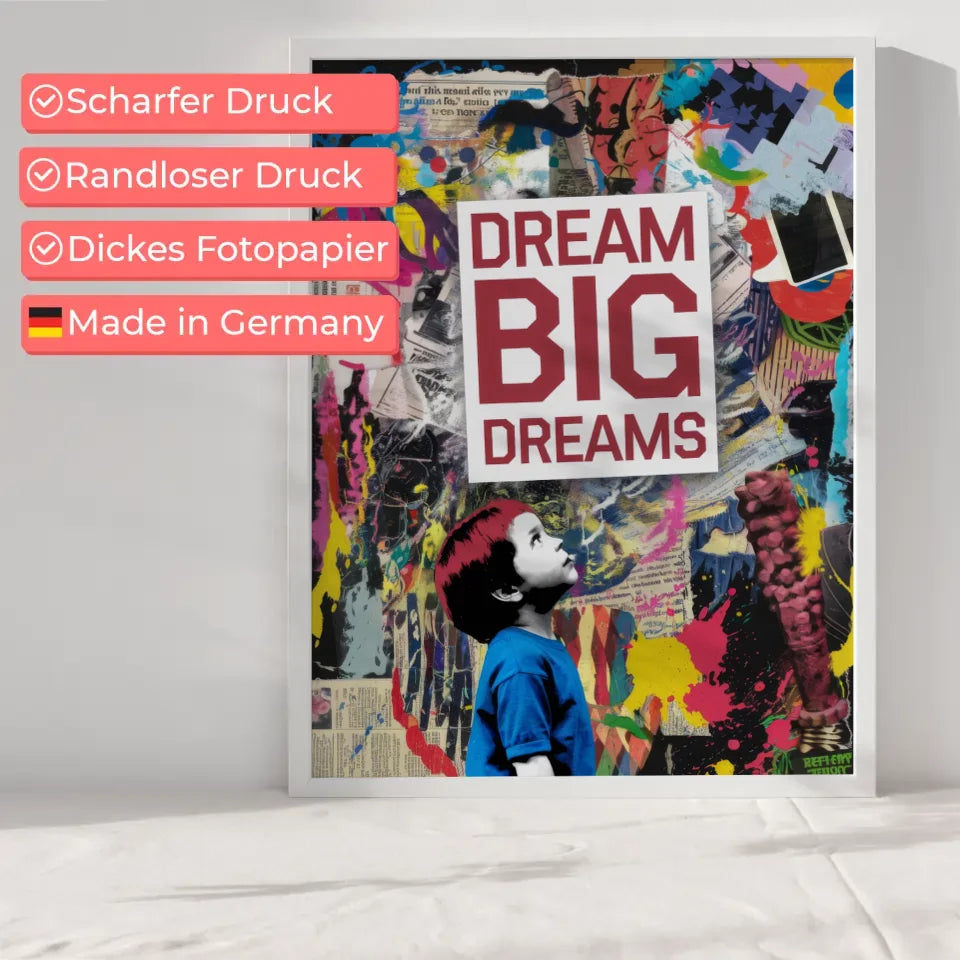 Bunter Poster Traum mit Graffiti und Inspirationsspruch 6