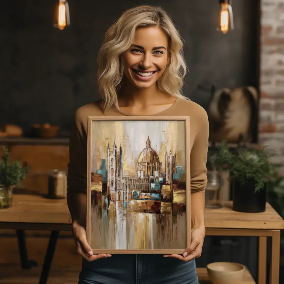 Abstraktes Canterbury Poster mit harmonischen Farben und Bewegung 2