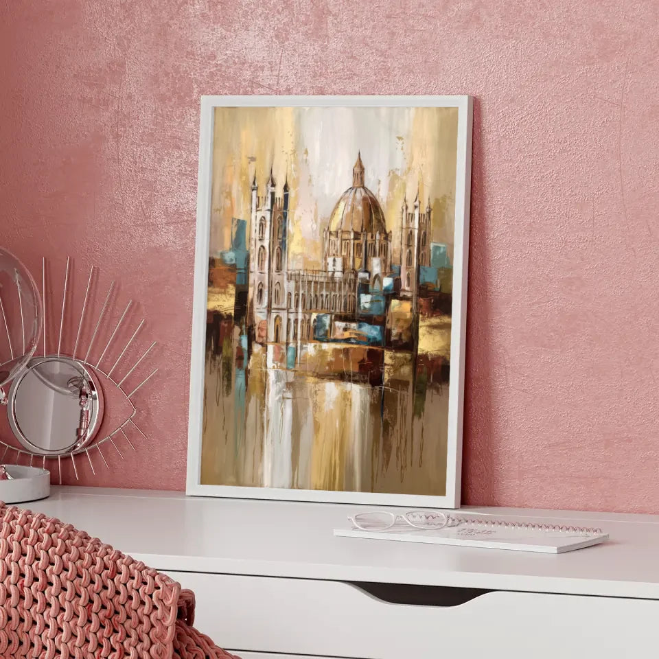 Abstraktes Canterbury Poster mit harmonischen Farben und Bewegung 5