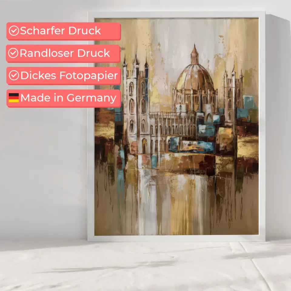 Abstraktes Canterbury Poster mit harmonischen Farben und Bewegung 6