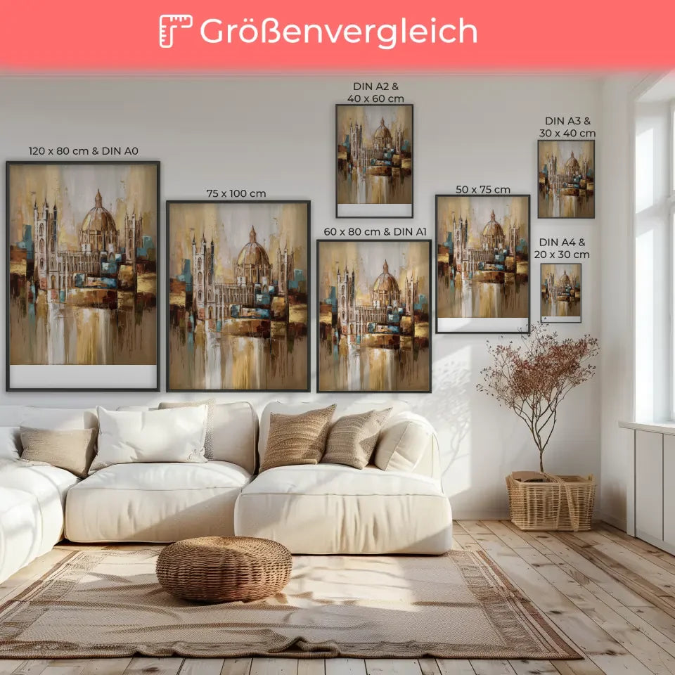 Abstraktes Canterbury Poster mit harmonischen Farben und Bewegung 7