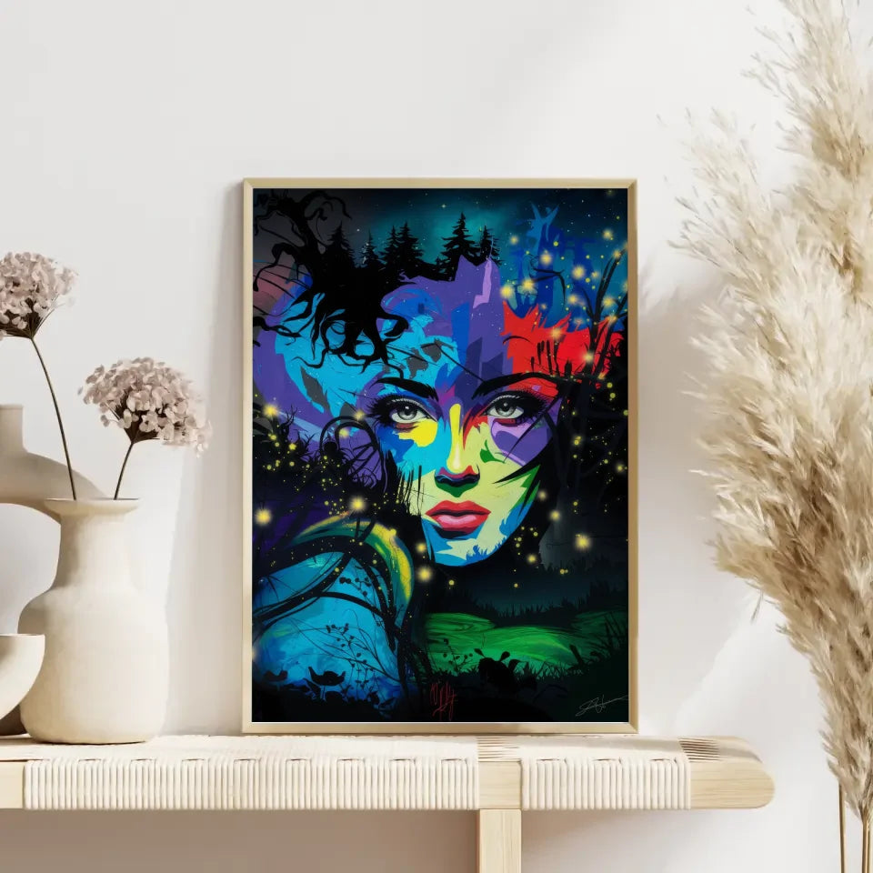 Fantasy Poster mit abstraktem Frauenporträt 4