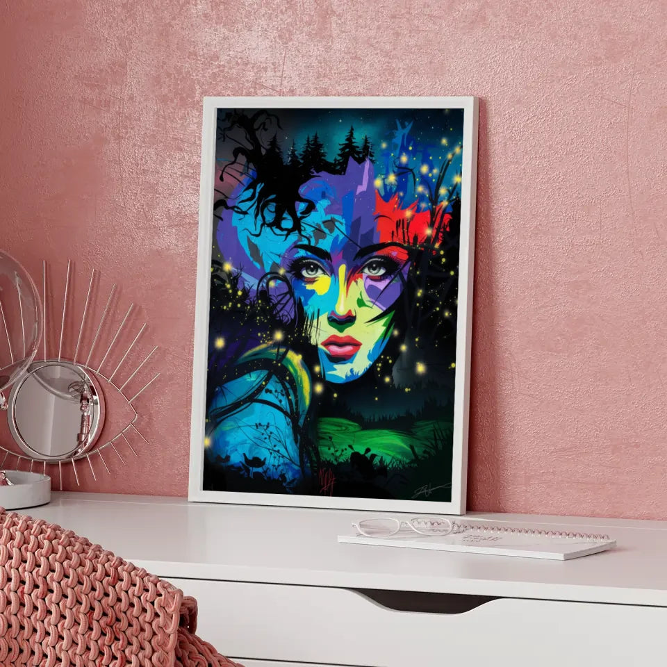 Fantasy Poster mit abstraktem Frauenporträt 5