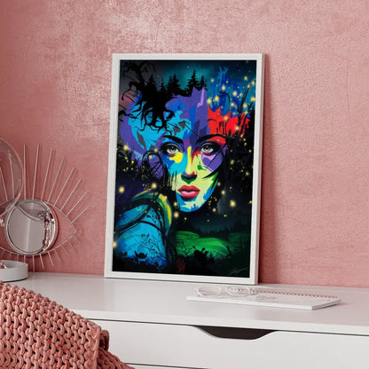Fantasy Poster mit abstraktem Frauenporträt 5