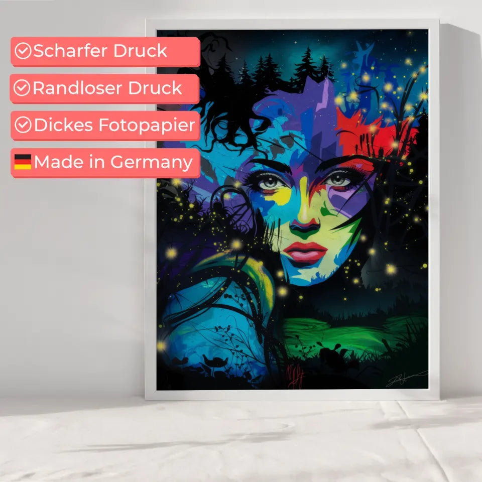Fantasy Poster mit abstraktem Frauenporträt 6