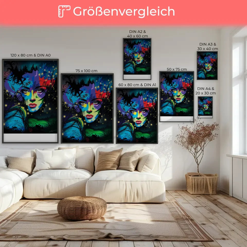 Fantasy Poster mit abstraktem Frauenporträt 7