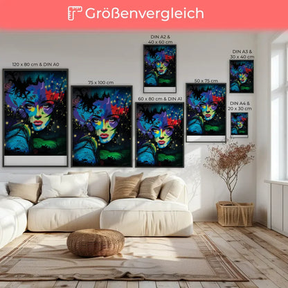 Fantasy Poster mit abstraktem Frauenporträt 7