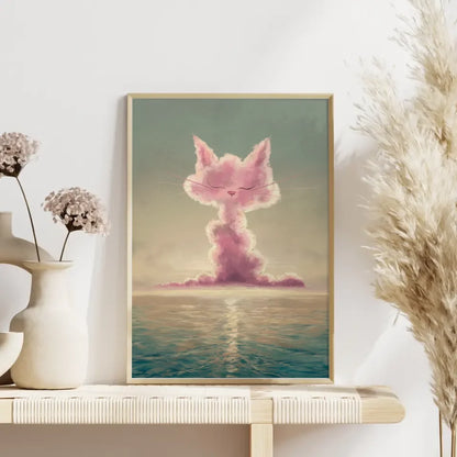 Poster Morgendämmerung Wolke Katze ruhiges Meer