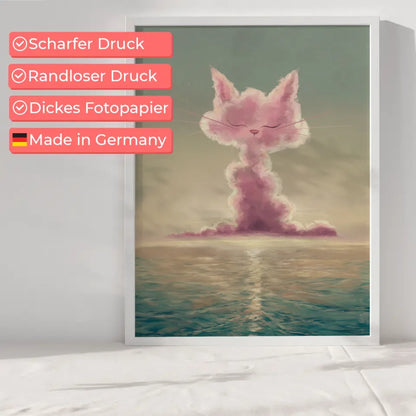 Poster Morgendämmerung Wolke Katze ruhiges Meer