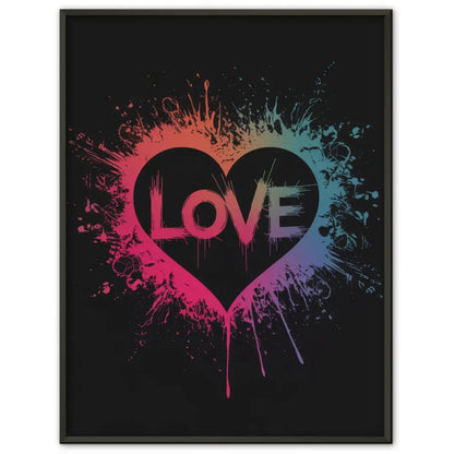 Düstere Fantasy Poster mit buntem Herz und Love Schriftzug 1