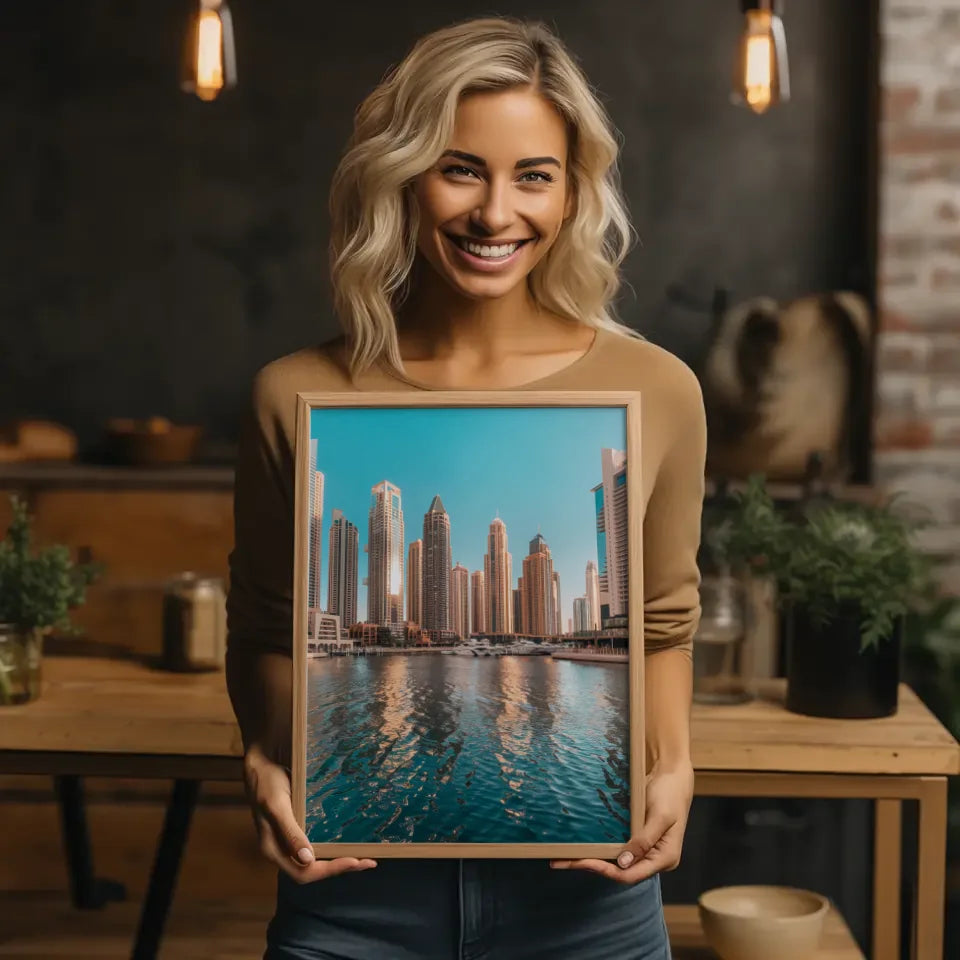 Dubai Marina Poster bei goldener Stunde 2