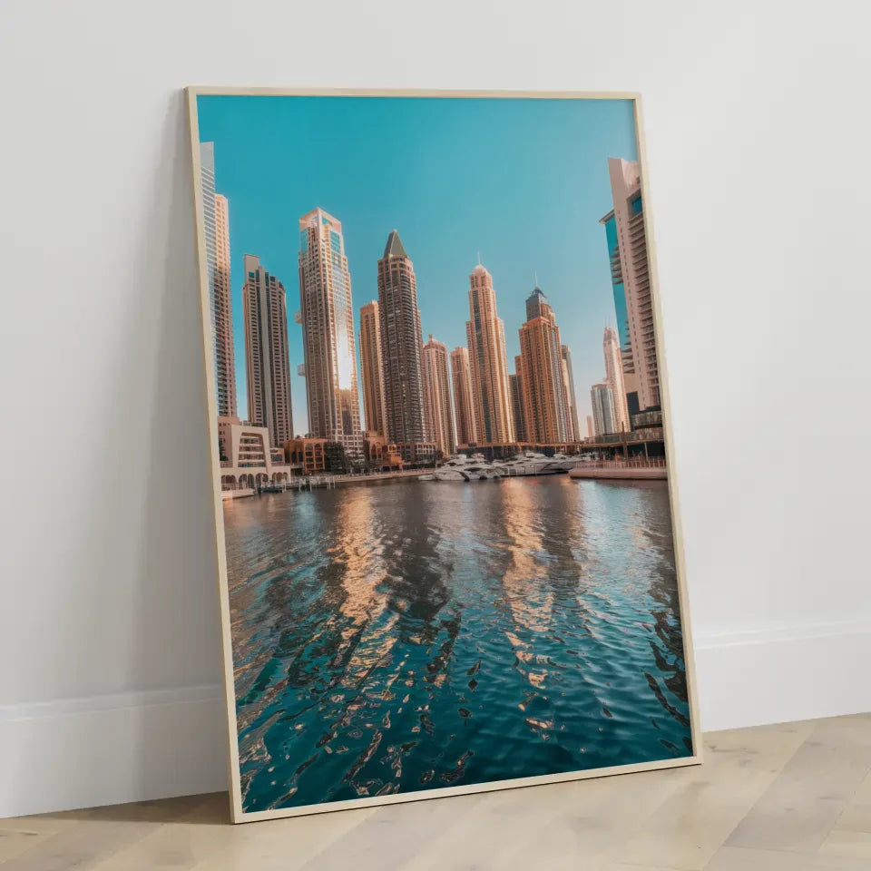 Dubai Marina Poster bei goldener Stunde 3